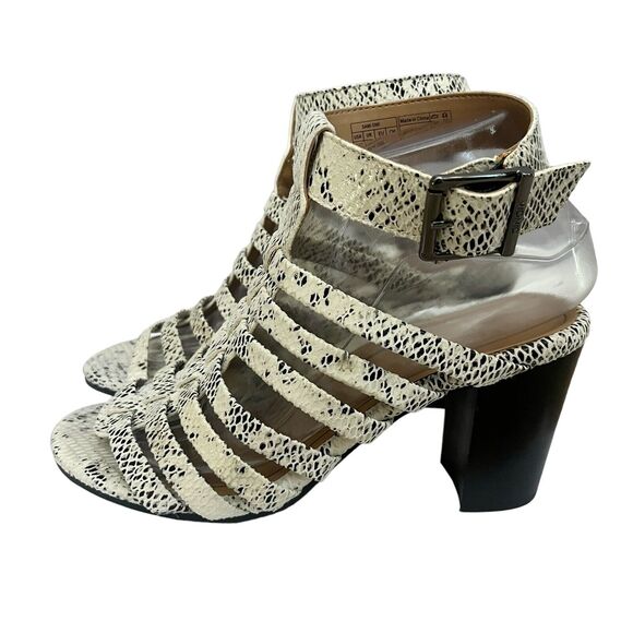 Vionic Shoes - Vionic Sami Snake Print Sandals Block Heel Open Toe Ankle Strap Leather